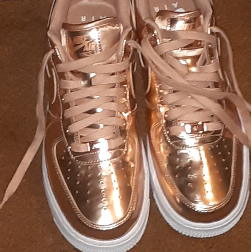 Women's Rose Gold Nike Air Force 1